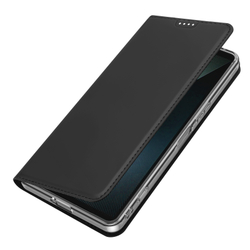 Чехол книжка из кожи черного цвета для Sony Xperia 1 VIII (1-8), серия Skin Pro Series от Dux Ducis