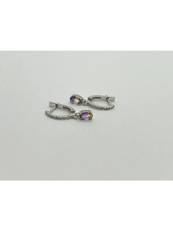 Серебряные серьги с александритом