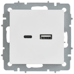 BRITE Розетка USB A+C 18Вт РЮ11-1-БрАБ арктический белый IEK