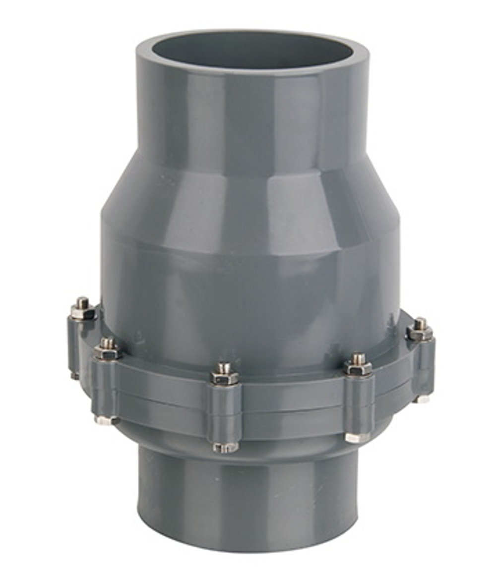 Обратный клапан ПВХ (НПВХ) створчатый под клей, (Ру10), Китай