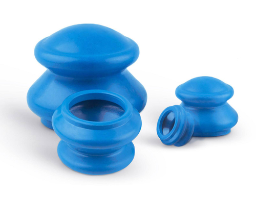 Набор вакуумных банок для массажа ONLITOP, резиновые, d 10/8/6/4 см, 4 шт, цвет синий