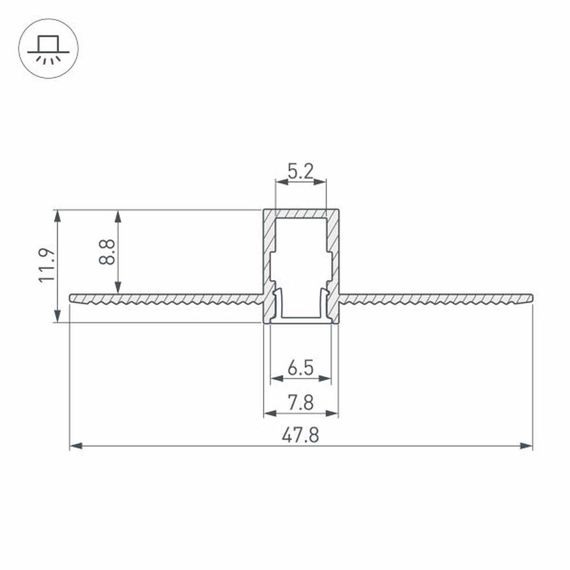 Встраиваемый профиль Arlight SL-Linia8-Fantom-2000 Anod 034986