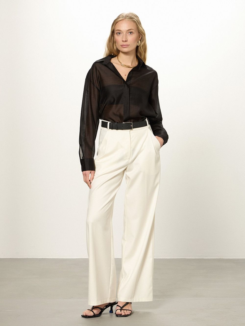 Рубашка Хельсинки черный шифон