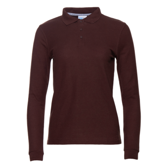 Рубашка поло дл.рукав (т.шоколадный) жен.