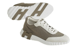 HERMES Bouncing Fabric Low top Sports Casual Shoes Men"s Elephant Gray