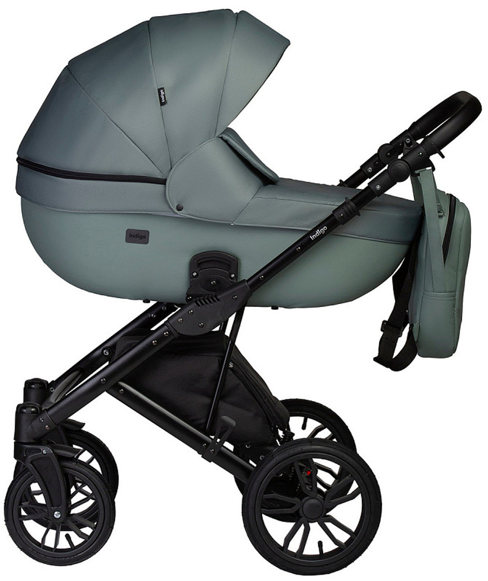 Детская коляска Indigo Mio S 3 в 1 07 шалфей кожа+шалфей
