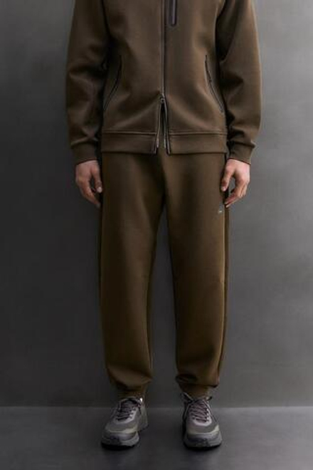 ZARA ТЕХНИЧЕСКИЕ БРЮКИ НА МОЛНИИ, КОРИЧНЕВЫЙ