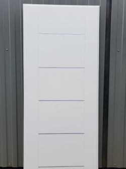 Входная металлическая дверь RеX (РЕКС) 290 Темный бетон / В-03 Белый ясень, молдинги хром