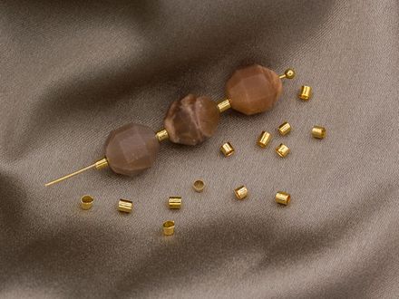 Кримпы трубочки 1,5мм (1гр), цвет светлое золото