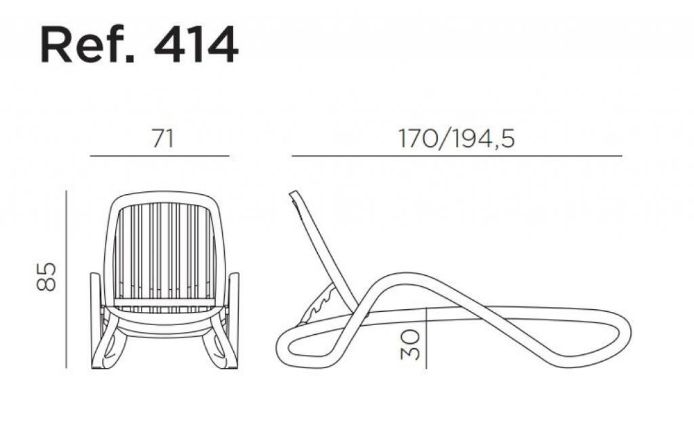 Шезлонг-лежак пластиковый, Nardi Eden, тортора