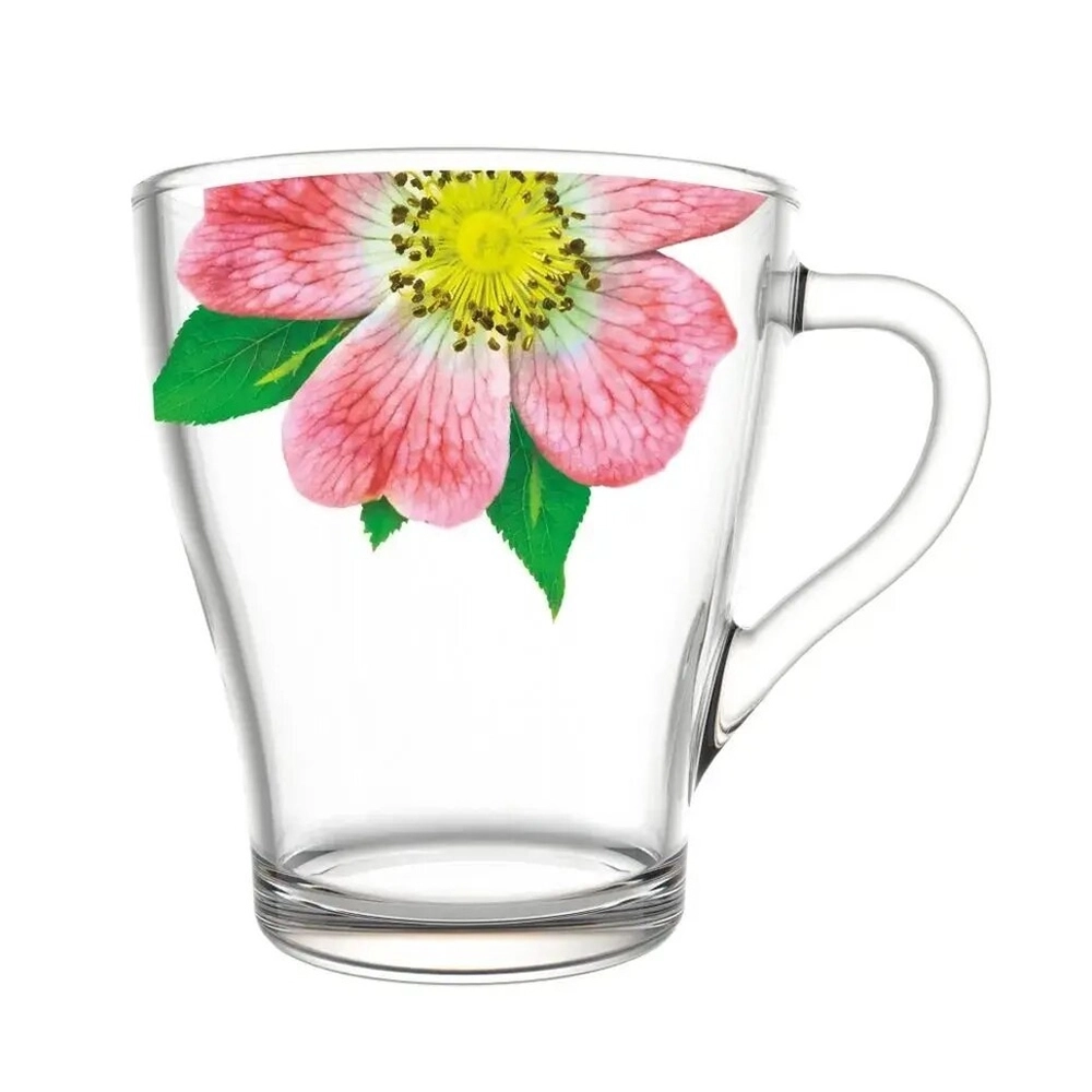 Кружка для чая 250мл. арт.1649-Д Живая природа.Китайская Роза