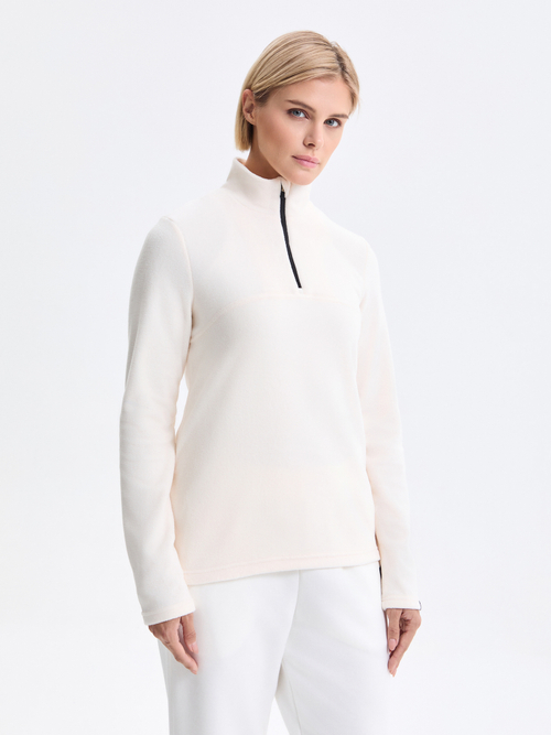 Белая Толстовка с воротником