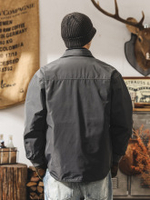 Легкая мужская куртка-пуховик с классическим воротником из белого утиного пуха 90%