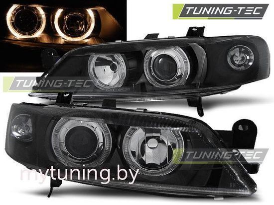 Передние фары Opel Vectra B angel eyes black
