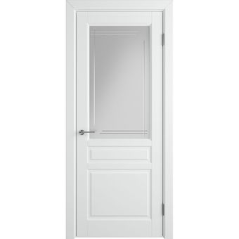 Межкомнатная дверь эмаль VFD Stockholm Polar белая остеклённая