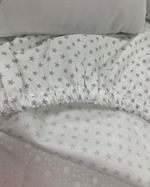 Комплект в кроватку 18 предметов "Охотники" серый, сатин