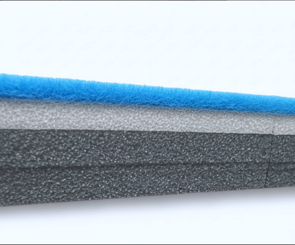 Ролл-мат гимнастический "Профессионал", ворсовый - 40мм. - сегментированный - голубой