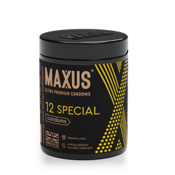 Презервативы MAXUS Special №12 с железным кейсом, точечно-ребристые X-Edition, 12 шт