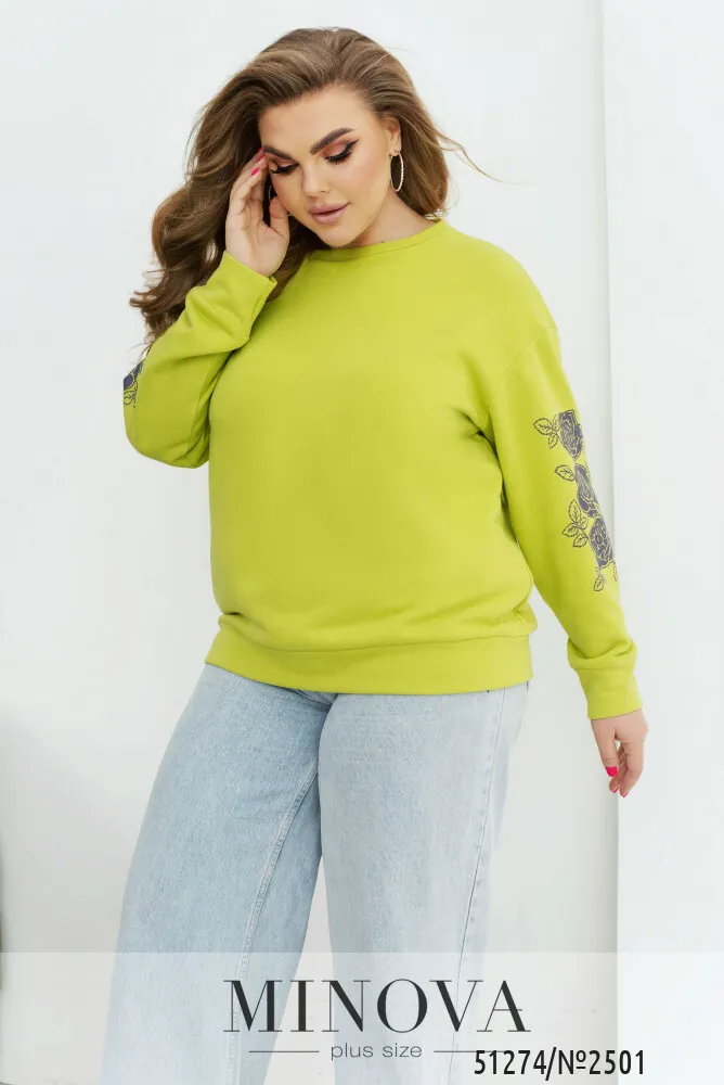 Свитшот 2501-салатовый Minova