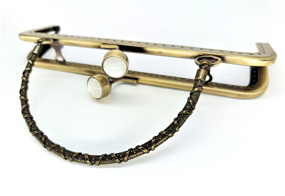 Застежка-фермуар пришивная, р. 20х8 см, бронза