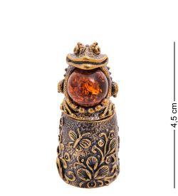 AM-3553 Наперсток «Лягушка» (латунь, янтарь)