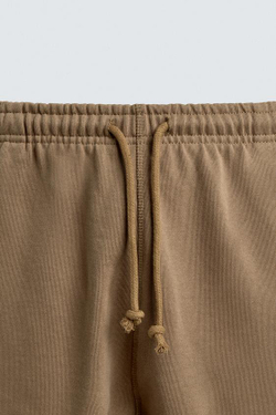 ZARA БРЮКИ-ДЖОГГЕРЫ КЛАССИЧЕСКОГО КРОЯ, РЫЖЕВАТО-КОРИЧНЕВЫЙ