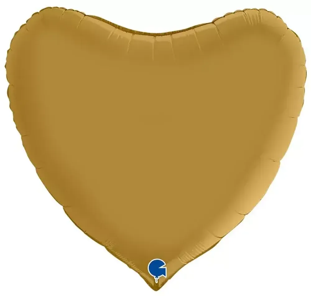 Шар (36''/91 см) Сердце, Золото, Сатин (БГ-150)