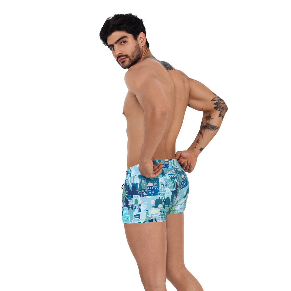 Синие мужские плавки-боксеры с принтом Cassiel Swimsuit Boxer (Размер: L) (Цвет: синий)