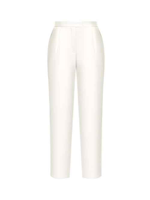 Укороченные брюки на завышенной талии