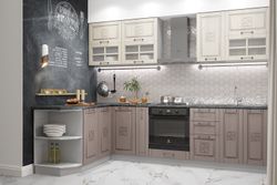 Модульный кухонный гарнитур «Тито» 2800/1700 (Перламутр/Капучино)