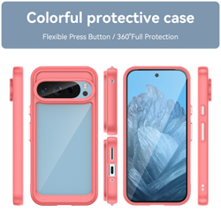 Чехол с мягкими рамками красного цвета для Google Pixel 9 Pro, увеличенные защитные свойства