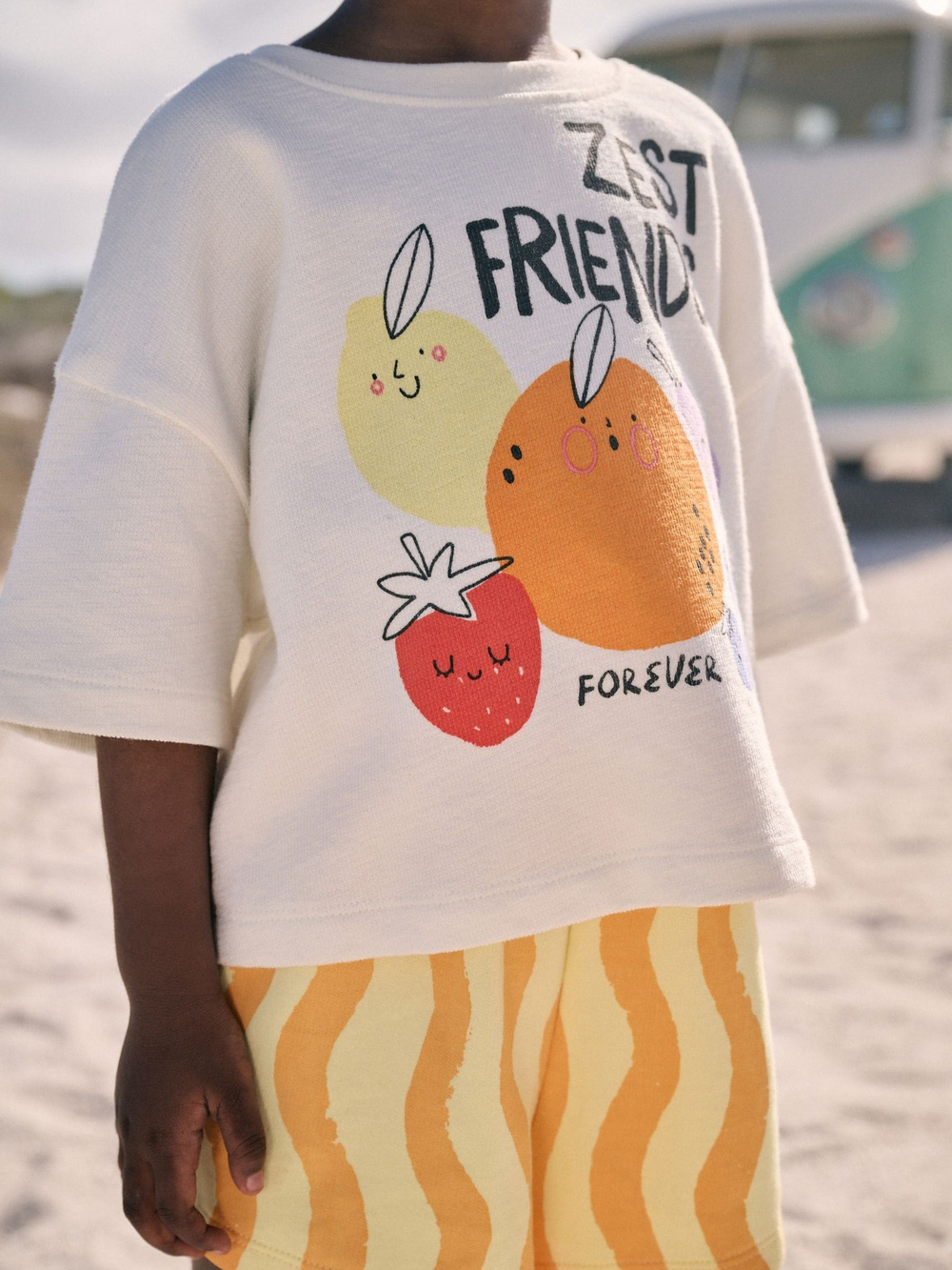 Футболка и шорты в комплекте для девчоки Next AE6-178, Белый, Желтый, Оранжевый