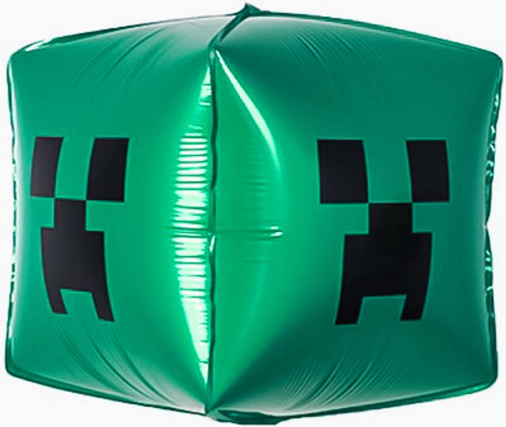 Шар Куб Пиксельный Монстр Майнкрафт зеленый