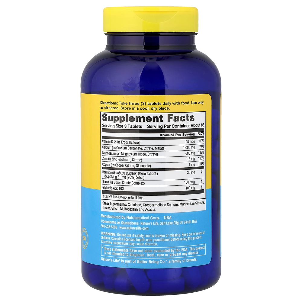 Nature's Life, комплекс кальция, магния и цинка, 250 таблеток