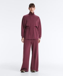 OYSHO Брюки прямого кроя из мягкого со складками, вишневый