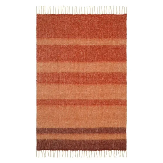 Плед мохеровый over horizon терракотового цвета из коллекции trendy ruffles, 130х180 см