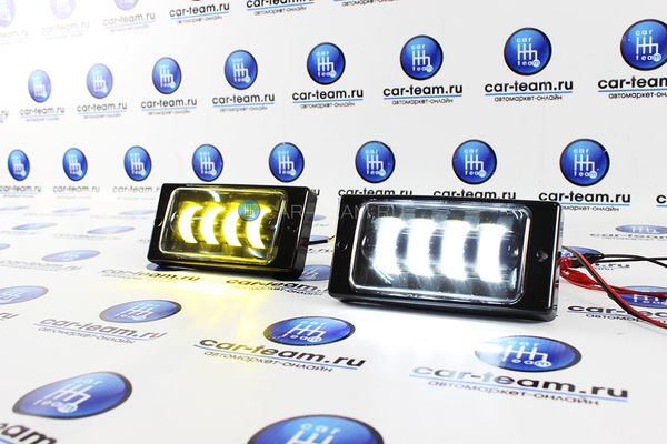 Противотуманные фары (ПТФ) "Севием" 4 диода LED на ВАЗ 2113-14-15, 2110-11-12,  двухрежимные