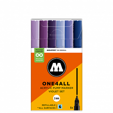 Molotow Набор маркеров ONE4ALL 127HS Violet-Set 6 шт 200813 2 мм