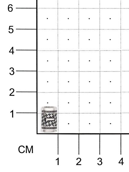 Фото шарм цифра 1 из серебра на размерной сетке