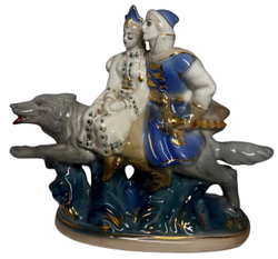 Статуэтка "Иван-царевич и Елена Прекрасная на сером волке"