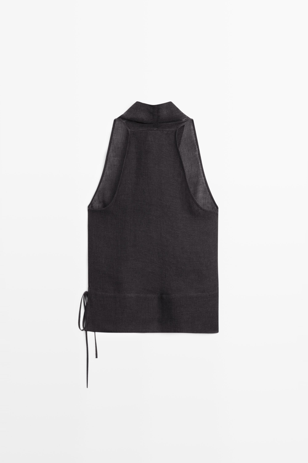 Massimo Dutti Топ на запах из 100% льна, синий