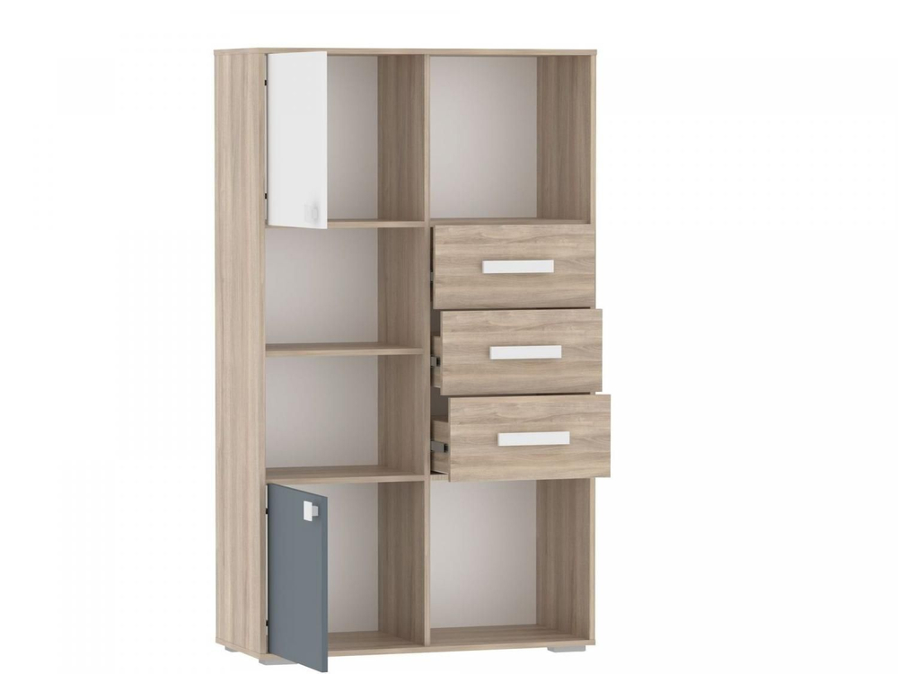 НМ 041.73 Стеллаж Элиот Белый/Маренго/Баунти Песочный