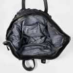 Женская большая плетеная сумка черного цвета