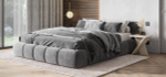 Босс Дрим Кровать+ПМ 160 Велюр Монолит серый