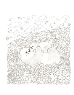 Panda Family's Four Seasons. Coloring Book