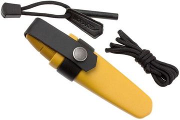 Нож Morakniv Eldris, нержавеющая сталь, цвет желтый, ножны, шнурок, огниво, 12632