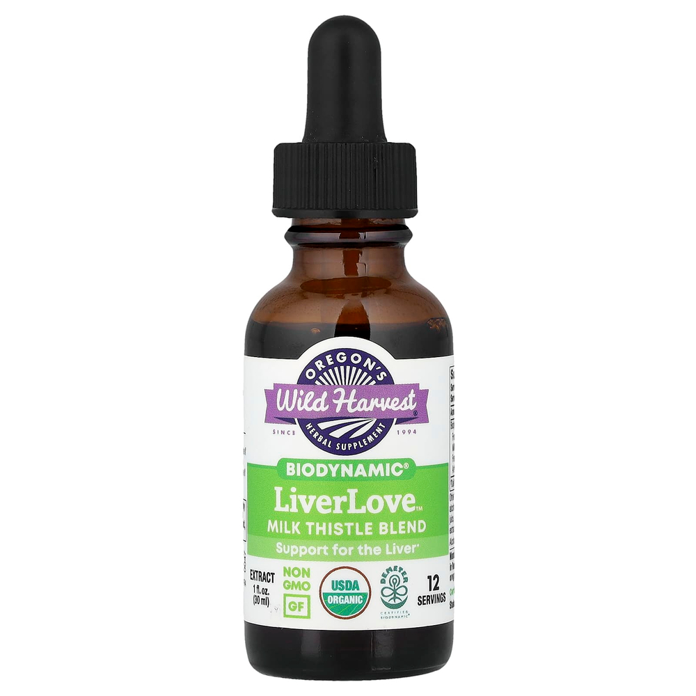 Oregon's Wild Harvest, LiverLove™, Biodynamic®, смесь расторопши, 30 мл (1 жидк. унция)