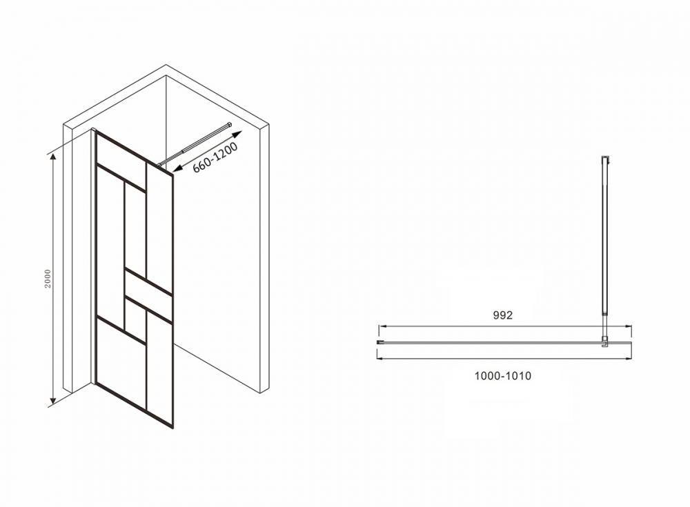 Душевая перегородка ABBER Immer Offen AG63100B