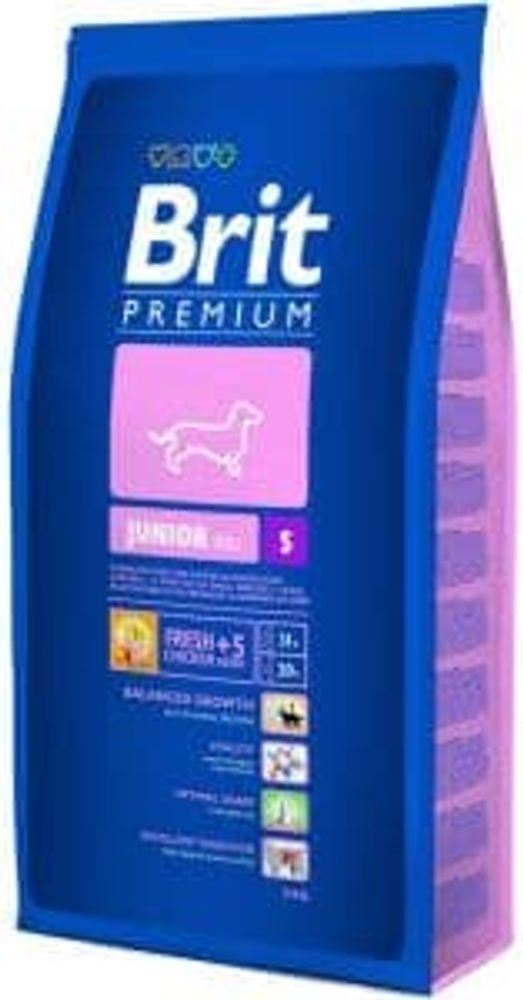 Brit Premium Dog Junior S 8 кг корм для щенков маленьких пород от 4-12 мес