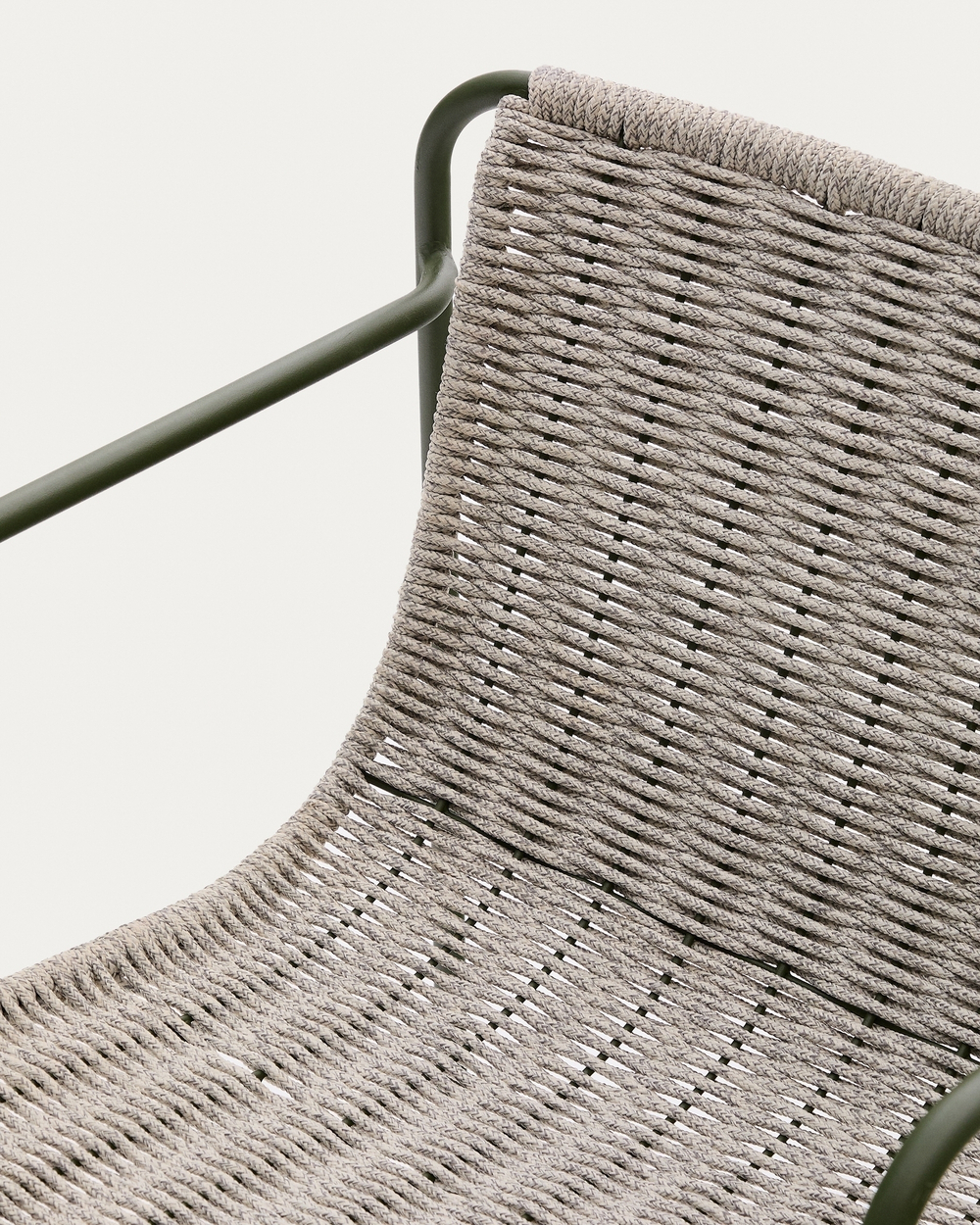 Стул Maurina из оцинкованной стали зеленого цвета и экрю и серым шнуром